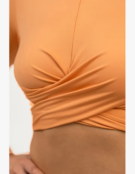 NEBBIA • Crop top s dlouhým rukávem ELEVATED oranžová • NebShop.cz