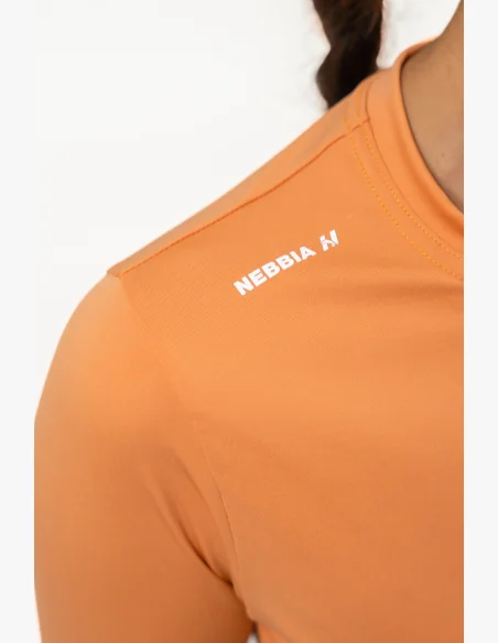NEBBIA • Crop top s dlouhým rukávem ELEVATED oranžová • NebShop.cz
