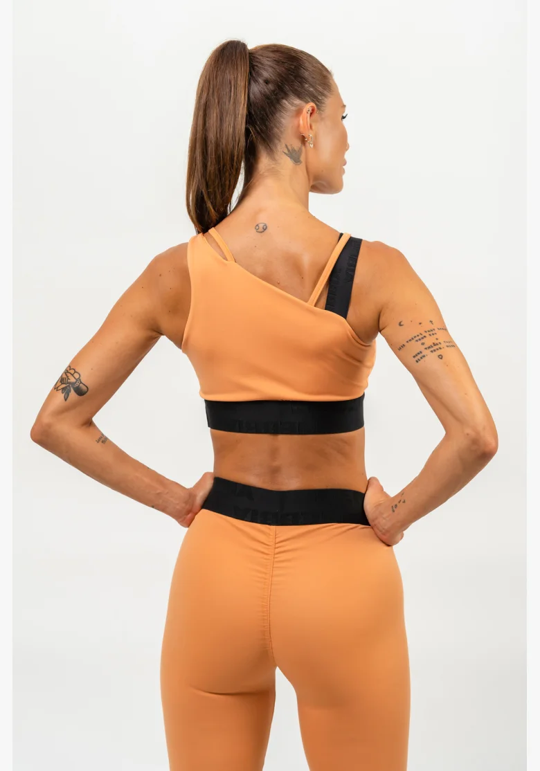 NEBBIA • Asymetrická sportovní podprsenka ELITE oranžová • Nebshop.cz