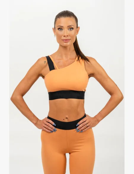 NEBBIA • Asymetrická sportovní podprsenka ELITE oranžová • Nebshop.cz