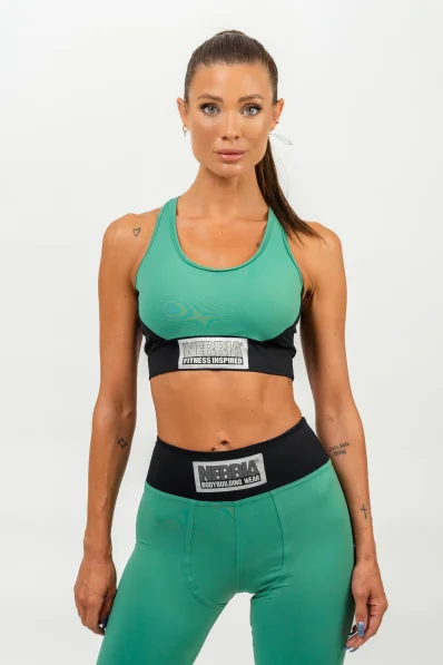 NEBBIA • Vyztužená sportovní podprsenka SIGNATURE zelená • Nebshop.cz