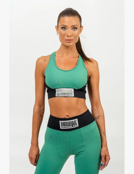 NEBBIA • Vyztužená sportovní podprsenka SIGNATURE zelená • Nebshop.cz