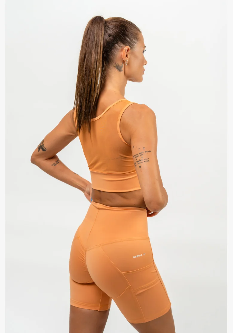 NEBBIA • Sportovní podprsenka se síťkou PERFORMANCE oranžová • Nebshop.cz