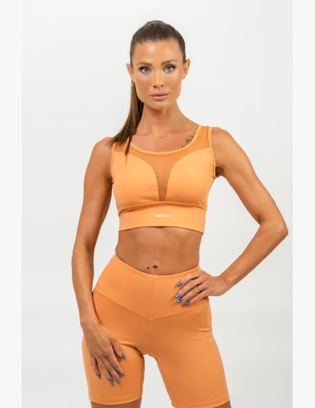 NEBBIA • Sportovní podprsenka se síťkou PERFORMANCE oranžová • Nebshop.cz
