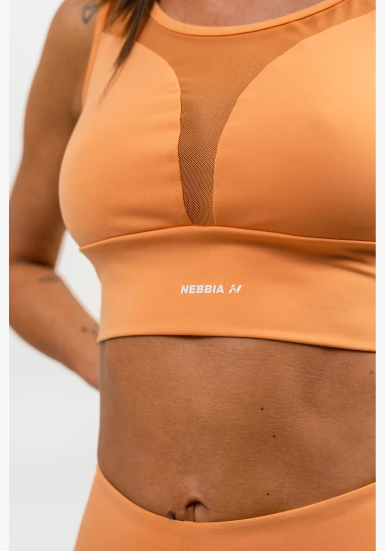 NEBBIA • Sportovní podprsenka se síťkou PERFORMANCE oranžová • Nebshop.cz
