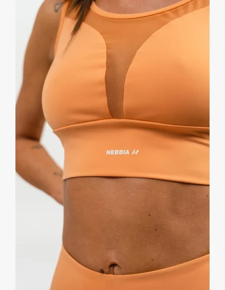 NEBBIA • Sportovní podprsenka se síťkou PERFORMANCE oranžová • Nebshop.cz