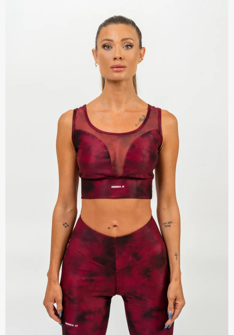 NEBBIA • Sportovní podprsenka se síťkou IMPACT červená • Nebshop.cz