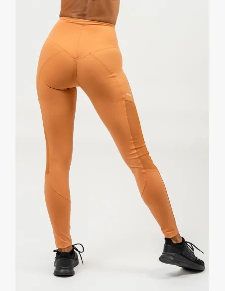 NEBBIA • Legíny se síťkou s vysokým pasem PERFORMANCE oranžová • Nebshop.cz