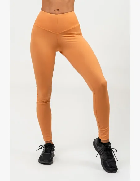 NEBBIA • Legíny se síťkou s vysokým pasem PERFORMANCE oranžová • Nebshop.cz