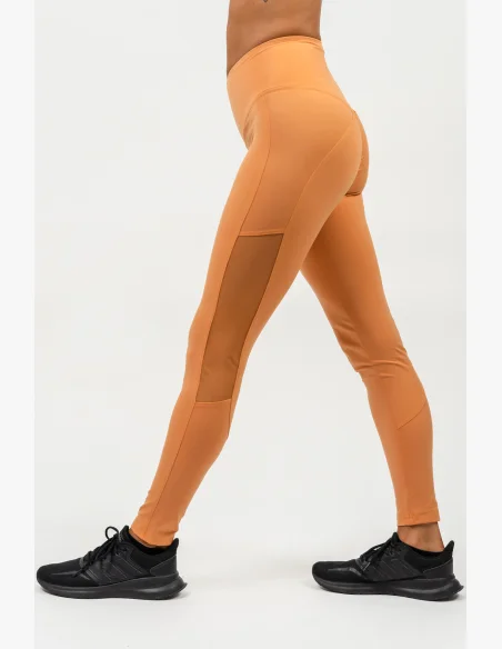 NEBBIA • Legíny se síťkou s vysokým pasem PERFORMANCE oranžová • Nebshop.cz