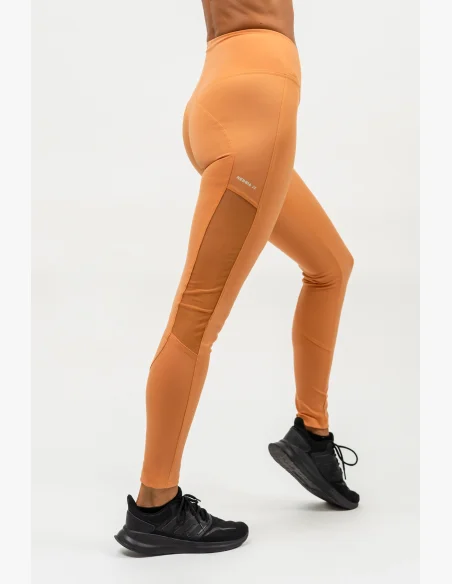 NEBBIA • Legíny se síťkou s vysokým pasem PERFORMANCE oranžová • Nebshop.cz