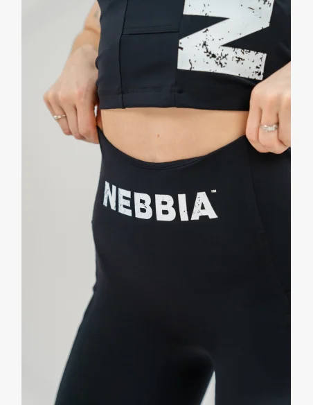 NEBBIA •Cyklistické šortky s vysokým pasem 10″ GYM THERAPY černé • Nebshop.cz