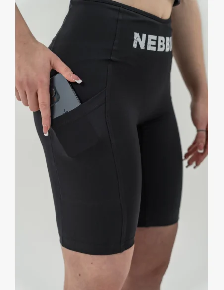 NEBBIA •Cyklistické šortky s vysokým pasem 10″ GYM THERAPY černé • Nebshop.cz
