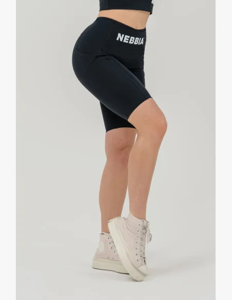 NEBBIA •Cyklistické šortky s vysokým pasem 10″ GYM THERAPY černé • Nebshop.cz