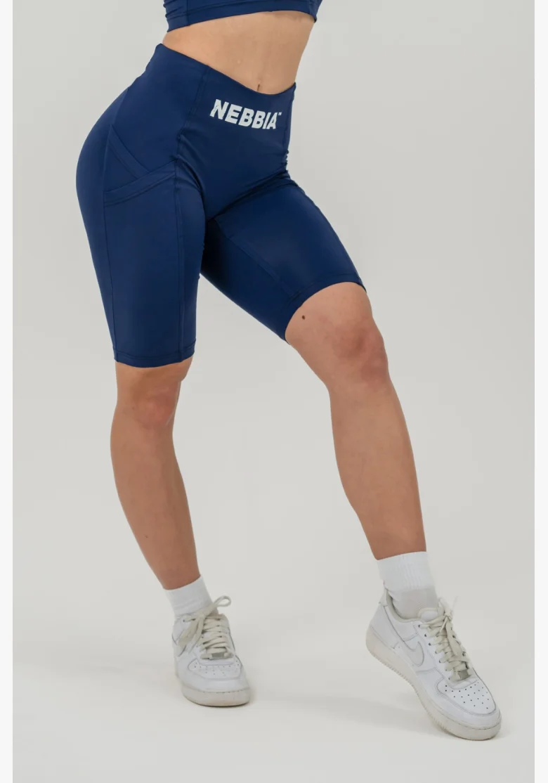 NEBBIA • Cyklistické šortky s vysokým pasem 10″ GYM THERAPY modré • Nebshop.cz