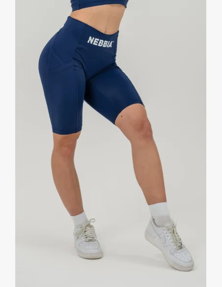 NEBBIA • Cyklistické šortky s vysokým pasem 10″ GYM THERAPY modré • Nebshop.cz
