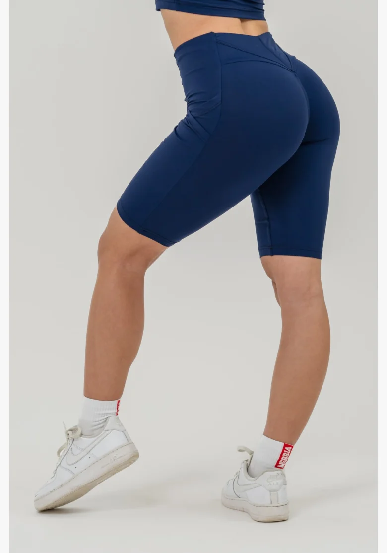 NEBBIA • Cyklistické šortky s vysokým pasem 10″ GYM THERAPY modré • Nebshop.cz