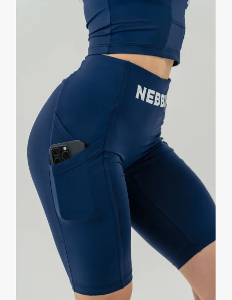 NEBBIA • Cyklistické šortky s vysokým pasem 10″ GYM THERAPY modré • Nebshop.cz