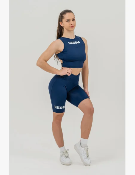 NEBBIA • Crop top tílko GYM THERAPY modré • Nebshop.cz