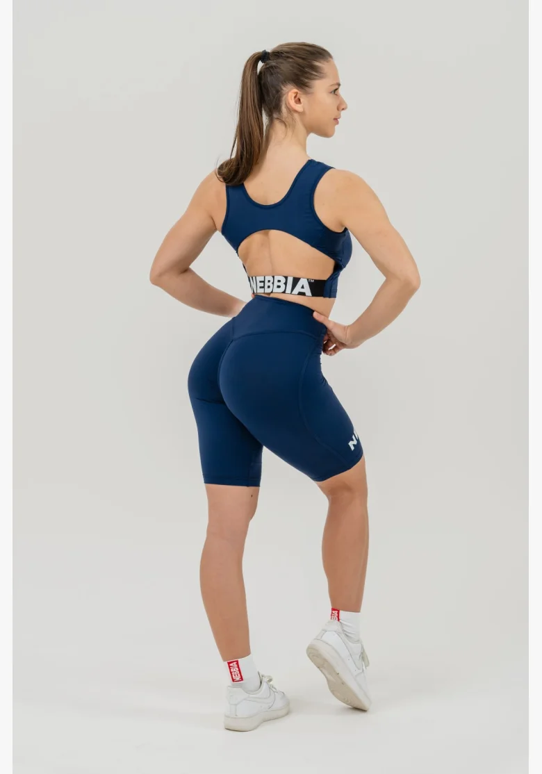 NEBBIA • Crop top tílko GYM THERAPY modré • Nebshop.cz