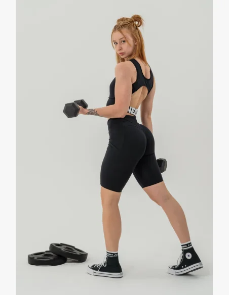 NEBBIA • Crop top tílko GYM THERAPY černé • Nebshop.cz