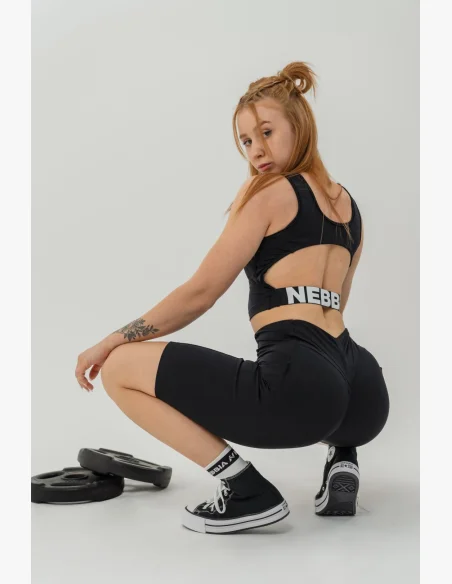 NEBBIA • Crop top tílko GYM THERAPY černé • Nebshop.cz