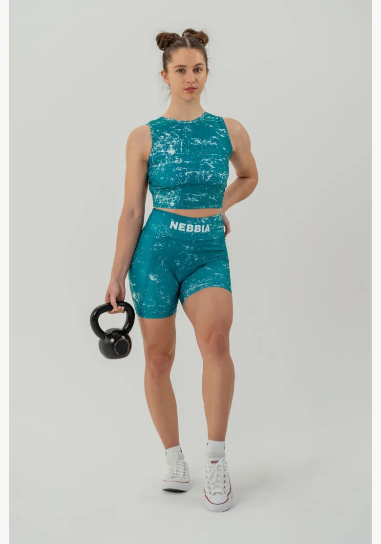 NEBBIA • Leginové šortky s vysokým pasem 5″ HAMMIES zelené • Nebshop.cz