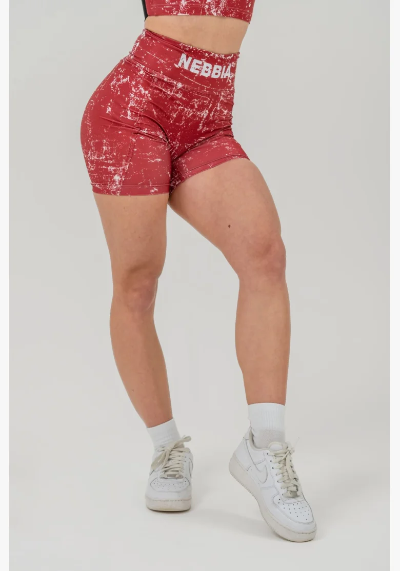 NEBBIA • Leginové šortky s vysokým pasem 5″ HAMMIES červené • Nebshop.cz