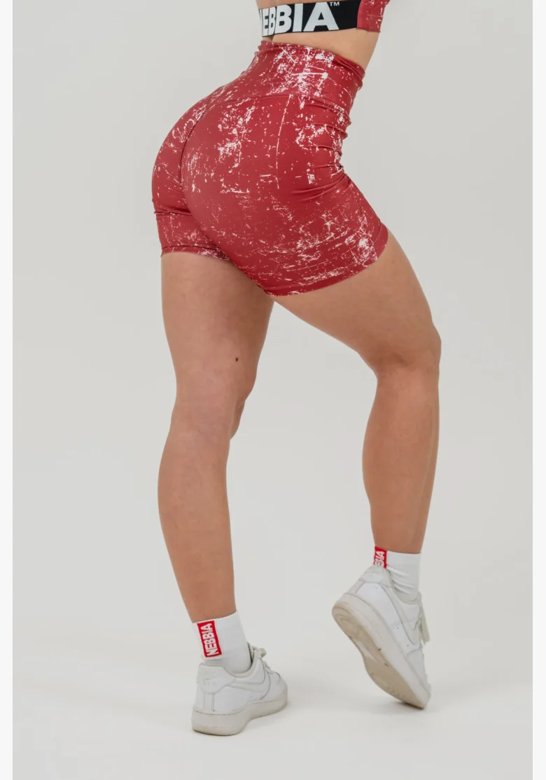 NEBBIA • Leginové šortky s vysokým pasem 5″ HAMMIES červené • Nebshop.cz