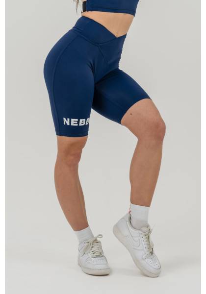 NEBBIA Leginové šortky s vysokým pasem 9″ SNATCHED modré