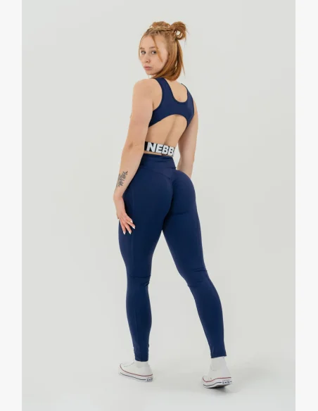 NEBBIA • NEBBIA Fitness legíny s vysokým pasem GLUTE CHECK modré • Nebshop.cz