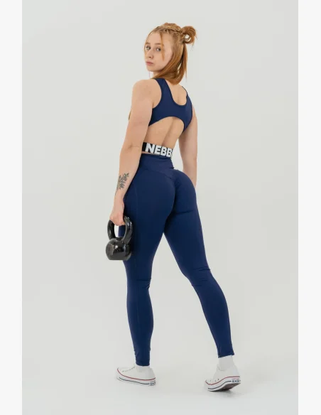 NEBBIA • NEBBIA Fitness legíny s vysokým pasem GLUTE CHECK modré • Nebshop.cz