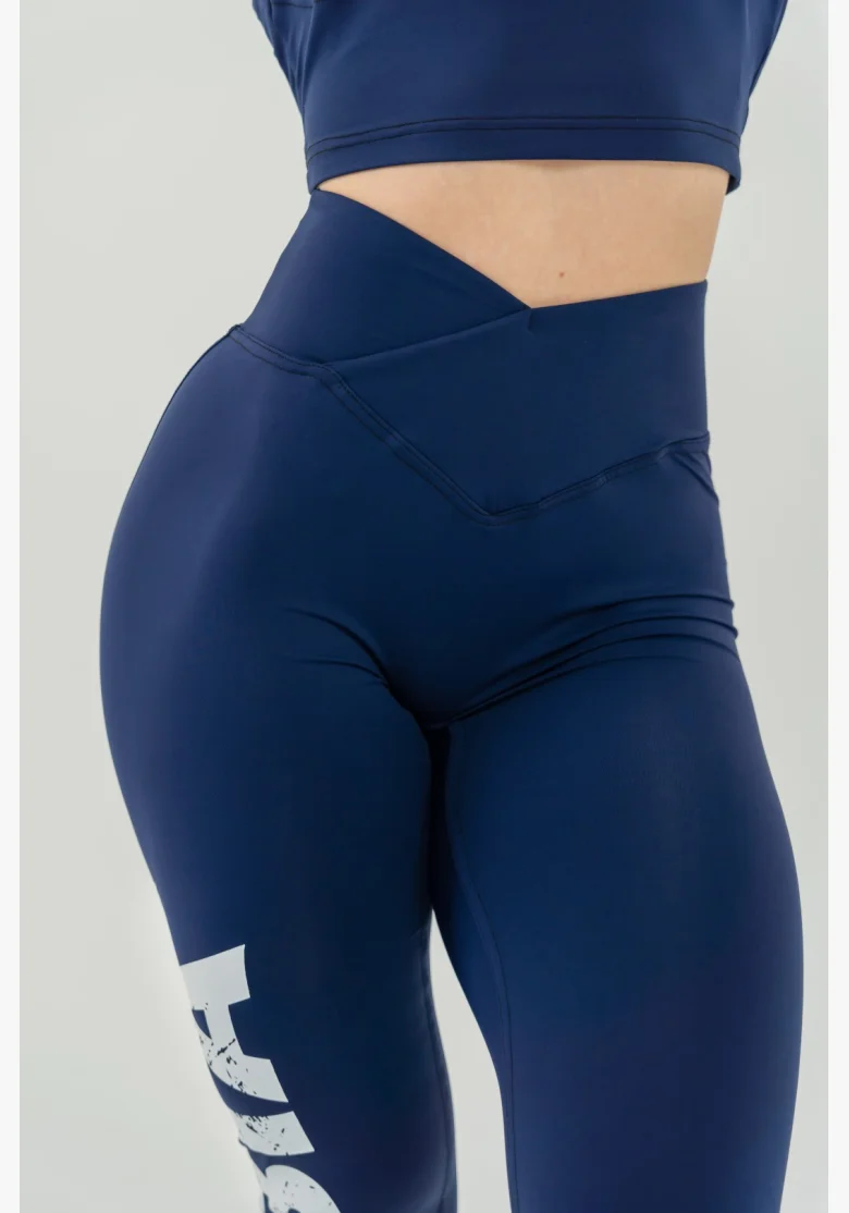 NEBBIA • NEBBIA Fitness legíny s vysokým pasem GLUTE CHECK modré • Nebshop.cz