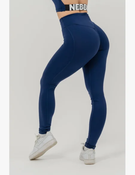 NEBBIA • NEBBIA Fitness legíny s vysokým pasem GLUTE CHECK modré • Nebshop.cz