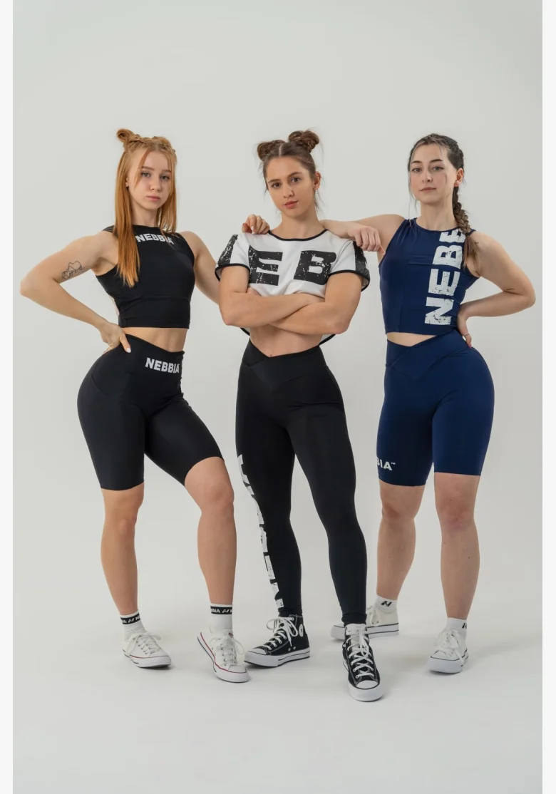 NEBBIA • NEBBIA Fitness legíny s vysokým pasem GLUTE CHECK černé • Nebshop.cz