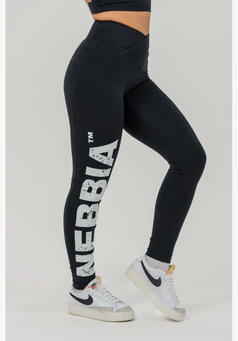 NEBBIA • NEBBIA Fitness legíny s vysokým pasem GLUTE CHECK černé • Nebshop.cz