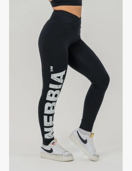 NEBBIA • NEBBIA Fitness legíny s vysokým pasem GLUTE CHECK černé • Nebshop.cz