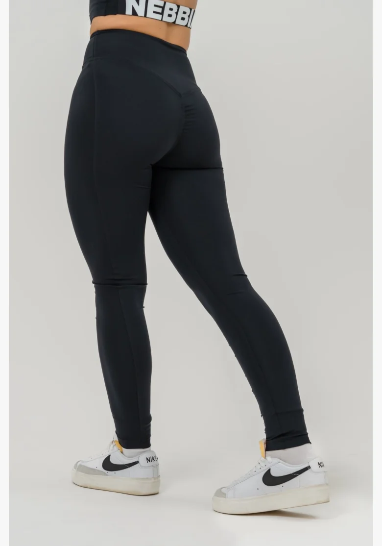 NEBBIA • NEBBIA Fitness legíny s vysokým pasem GLUTE CHECK černé • Nebshop.cz