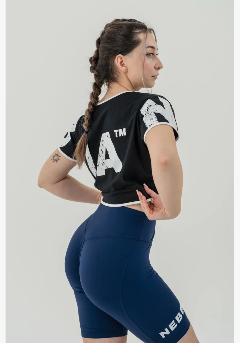 NEBBIA • NEBBIA Crop top tričko GAME ON černé • Nebshop.cz
