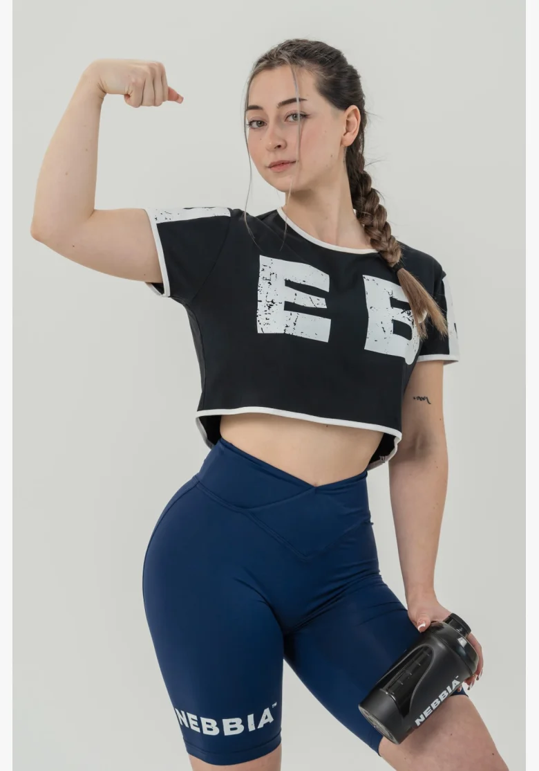 NEBBIA • NEBBIA Crop top tričko GAME ON černé • Nebshop.cz