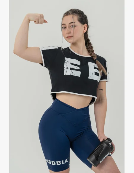 NEBBIA • NEBBIA Crop top tričko GAME ON černé • Nebshop.cz