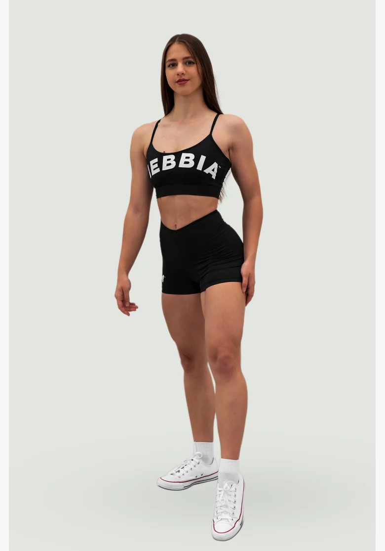 NEBBIA • NEBBIA Šortky s vysokým pasem 5″ GYM HERO černé • Nebshop.cz