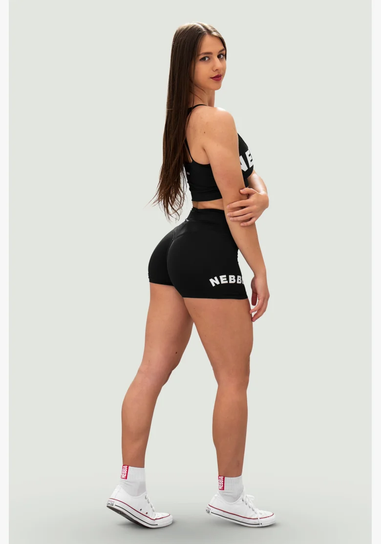 NEBBIA • NEBBIA Šortky s vysokým pasem 5″ GYM HERO černé • Nebshop.cz