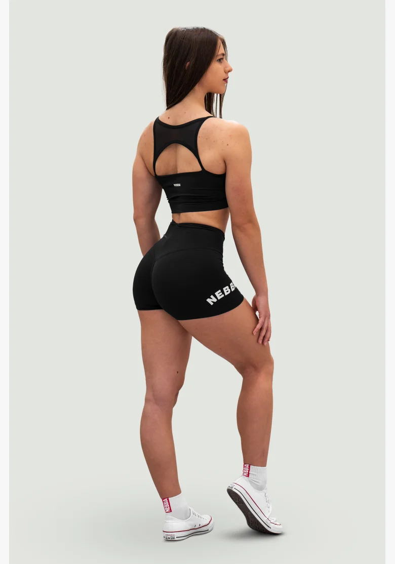 NEBBIA • NEBBIA Šortky s vysokým pasem 5″ GYM HERO černé • Nebshop.cz