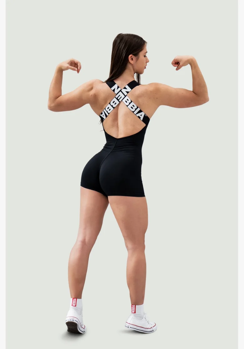 NEBBIA • NEBBIA Sportovní overal krátký 5″ GYM RAT černý • Nebshop.cz