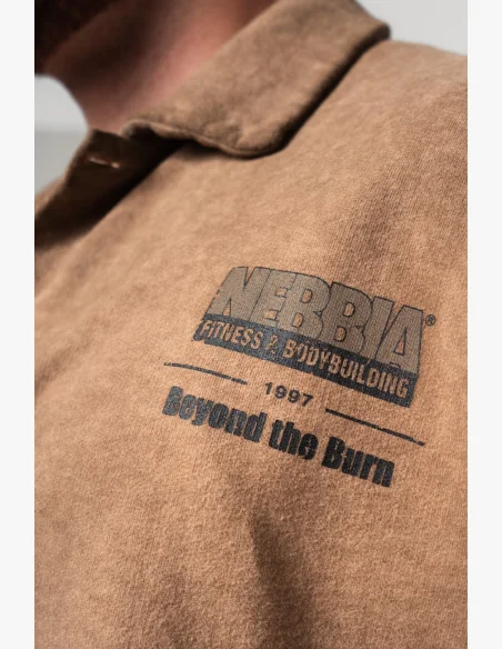 NEBBIA • NEBBIA Washed-off oversized košile 90s THROWBACK světle hnědá • Nebshop.cz