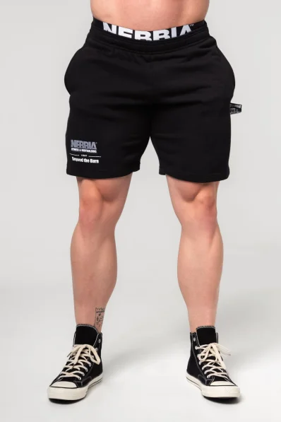 NEBBIA • NEBBIA Teplákové kraťasy GYM BRO černé • Nebshop.cz