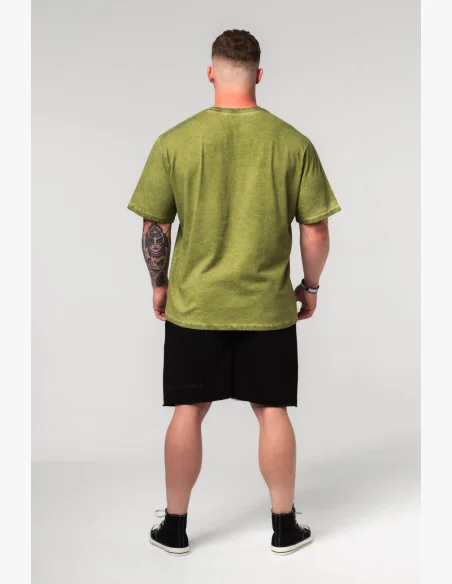 NEBBIA • NEBBIA Washed-off oversized tričko HERITAGE zelené • Nebshop.cz