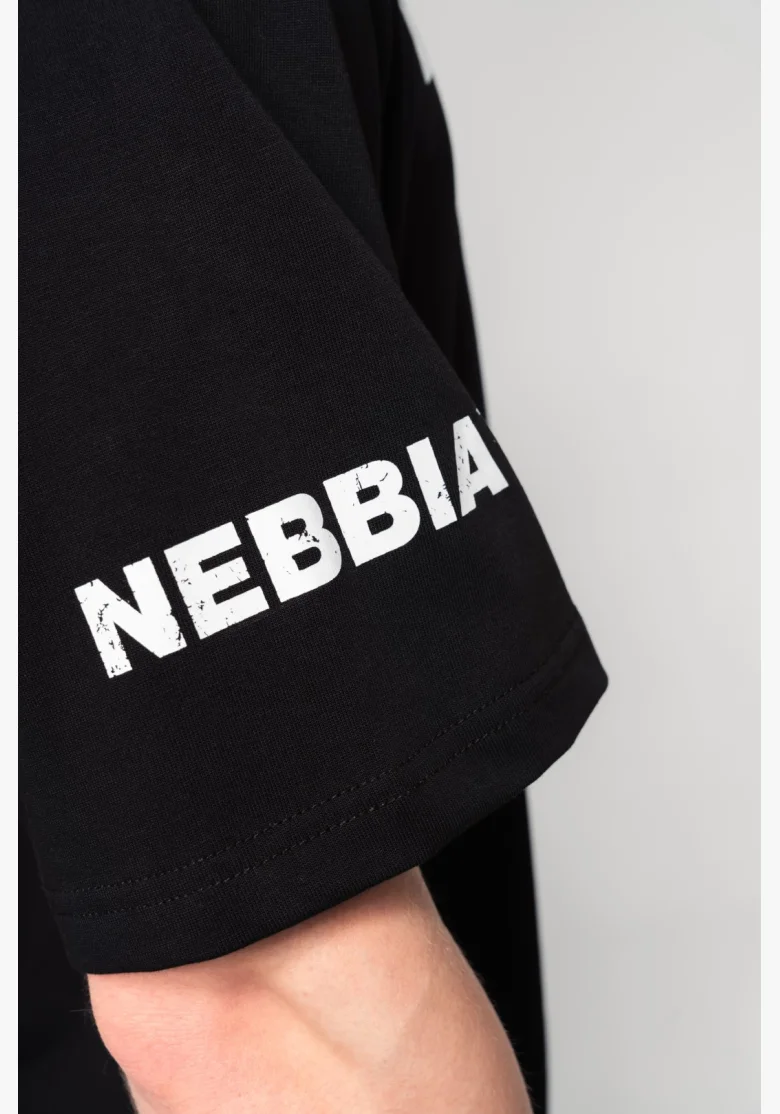 NEBBIA • NEBBIA Bavlnený heavyweight tričko GRIND černé • Nebshop.cz