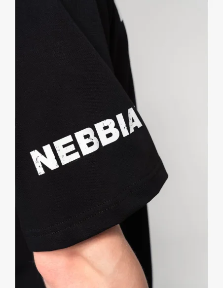 NEBBIA • NEBBIA Bavlnený heavyweight tričko GRIND černé • Nebshop.cz